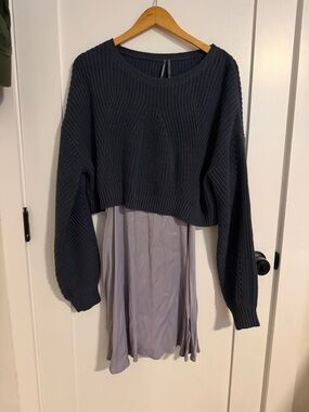 anthropologie crop sweater dress set Large
